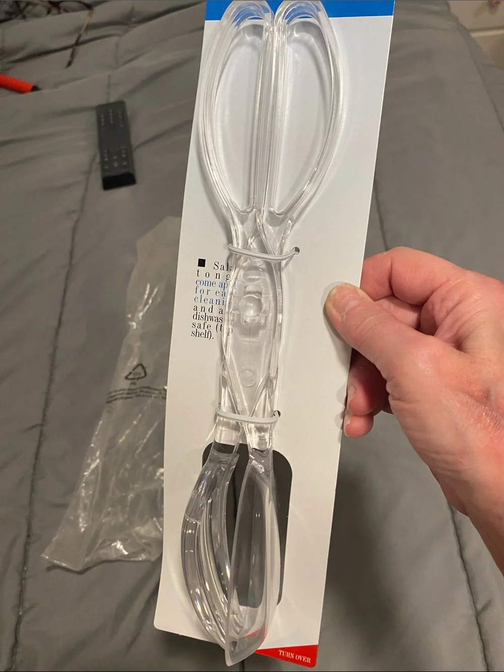 Clear Plastic Serving Tongs - Transparent Kitchen Utensil